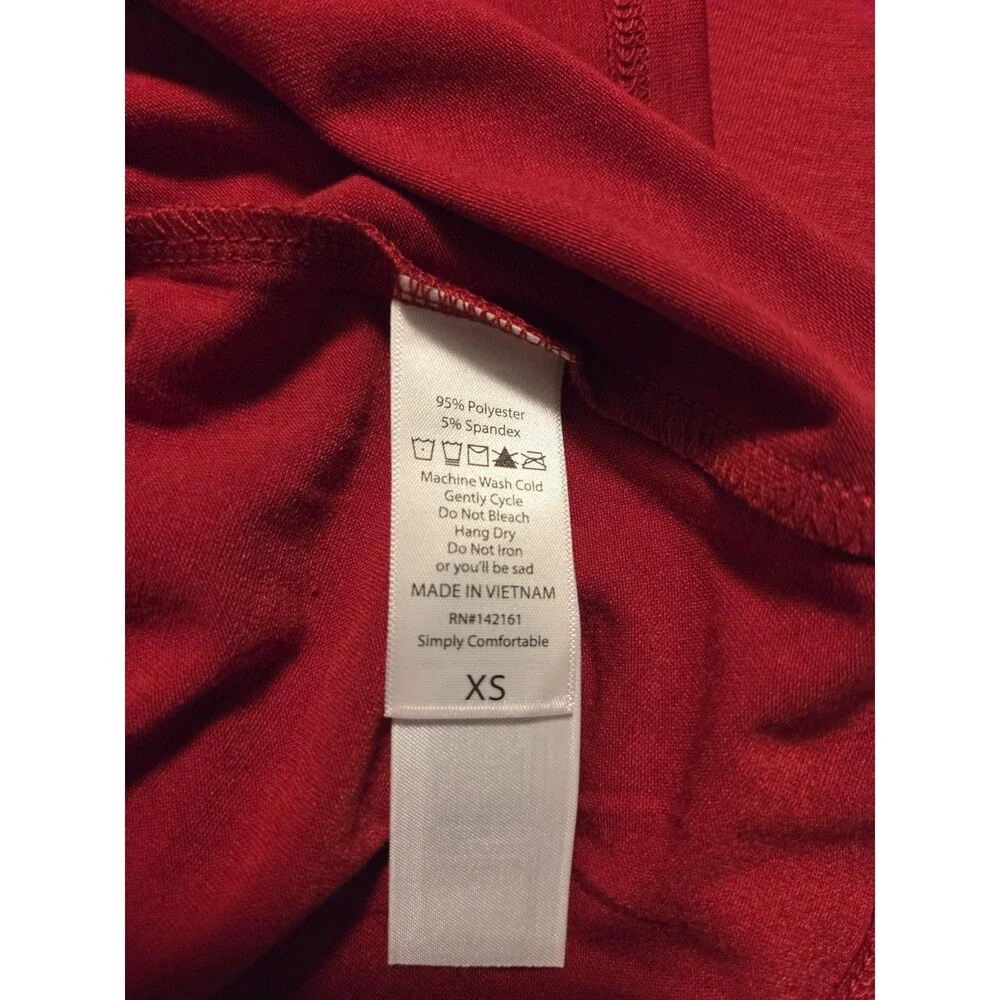 LuLaRoe ELIANA XSMALL Solid Red Sleeveless Tiered Babydoll Top NWT! OVERSIZED - Picture 3 of 4